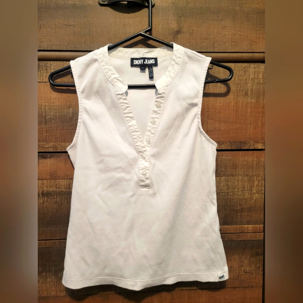 Dkny Women's White Sleeveless Top
